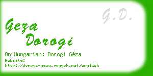 geza dorogi business card