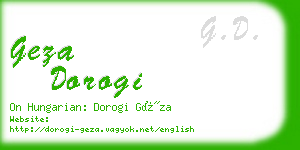 geza dorogi business card